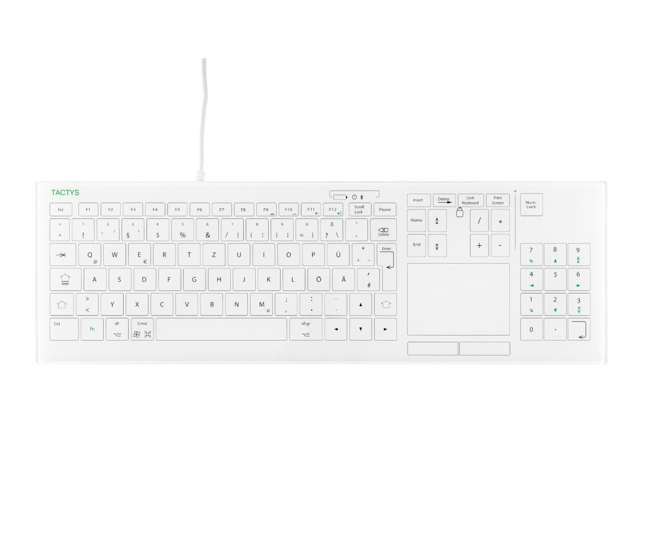 Tactys Slim 823 clavier fil+pavé num+souris tactile